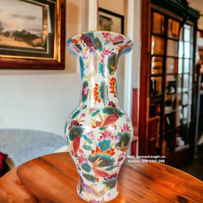 BÌNH DÁNG BÁ HUÊ TÔN HỌA TIẾT HOA SEN CÁ CAO CẤP